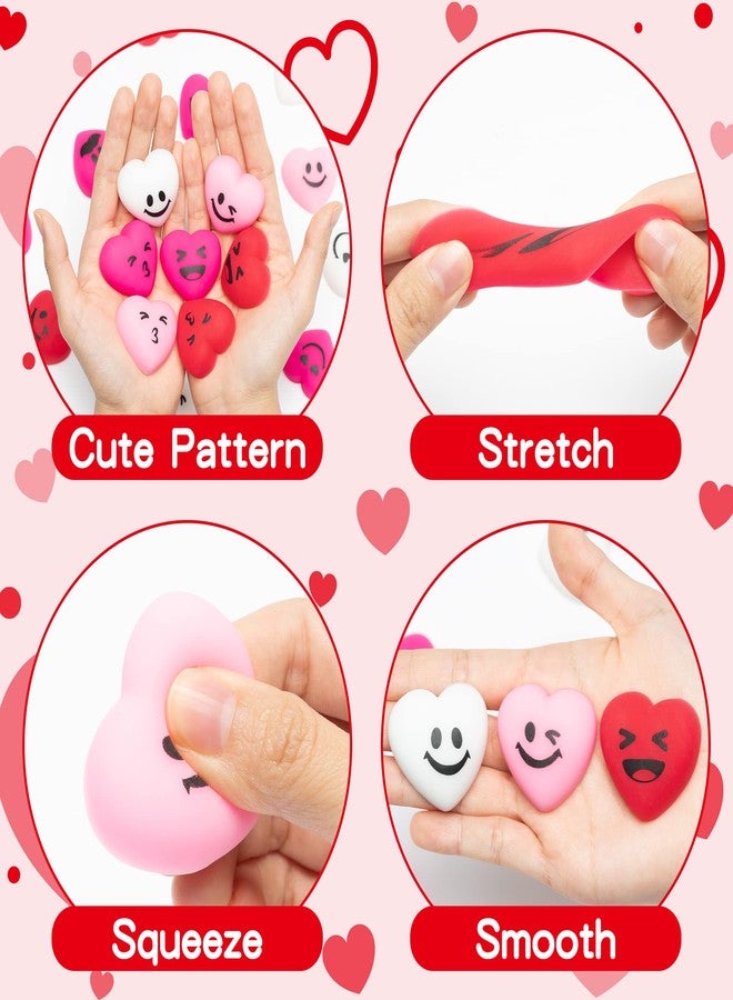 Eartim Valentine’s Exchange Gifts Bulk - 28-Piece Valentine’s Day Heart Mochi Squeeze Toys Mini Kawaii Stress Relief Toys Miniature Kids' Multi-Item Party Favor Packs Gift Bag Fillers Classroom Prizes - Image 3